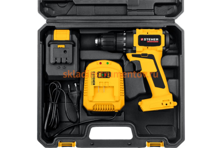 Бесщеточная дрель-шуруповерт STEHER CDB-200-1