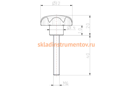 Звездообразная рукоятка KIPP K0155.4061X40