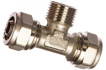 Тройник соединительный (16х16 мм; 2 мм; 1/2"; цанга-штуцер) для трубопровода Зубр 51404-16-1/2