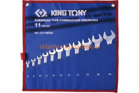 Набор комбинированных ключей 8-24мм 11шт KING TONY 1211MRN