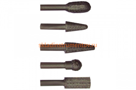 Набор металлических бор-фрез 5 шт. Biber 70702 тов-090537