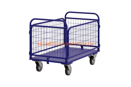 Тележка RUSKLAD платформенная с сетчатыми бортами и складными ручками  ТСРС 3 (600х1000) d160мм Тележка RUSKLAD платформенная с сетчатыми бортами и складными ручками  ТСРС 3 (600х1000) d160мм