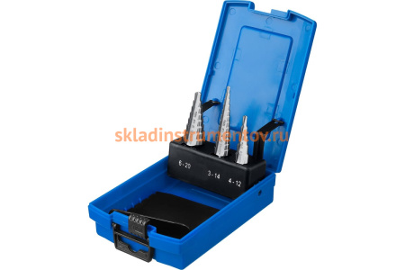 Набор ступенчатых сверл по сталям и цветным металлам (3 шт; 3-20 мм; Р6М5) ЗУБР 29670-3-20-H3_z01