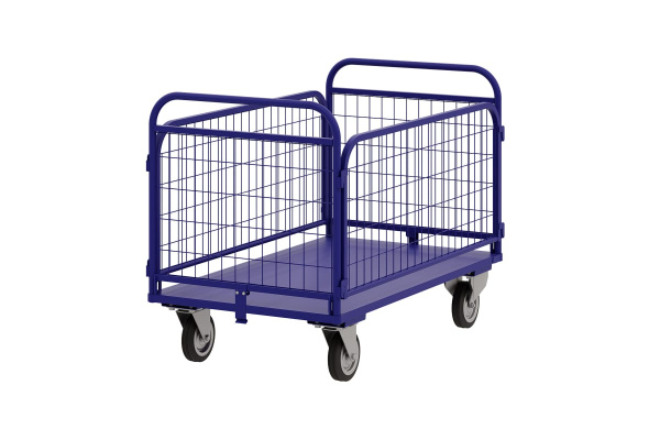 Тележка RUSKLAD платформенная с сетчатыми бортами и складными ручками  ТСРС 2 (600х900) d125мм Тележка RUSKLAD платформенная с сетчатыми бортами и складными ручками  ТСРС 2 (600х900) d125мм