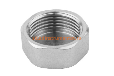 Заглушка Зубр "ЭКСПЕРТ", никелированная латунь, 6-ти гранная головка, внутренняя резьба, 3/4" 51297-3/4