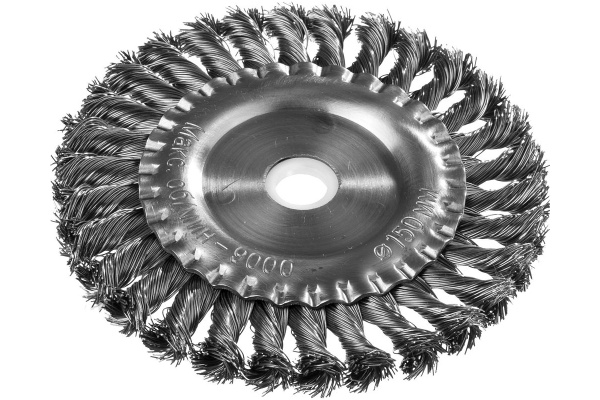 Щетка дисковая (150х22.2 мм; жгутированные пучки стальной проволоки 0.5 мм) для УШМ DEXX 35100-150