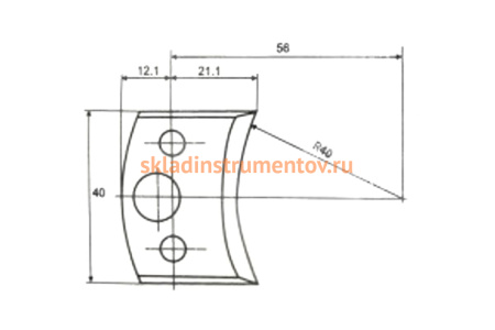 Нож фасонный 2 шт. по дереву для фрезерной головки Энкор 19318