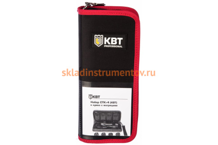 Ручные пресс-клещи КВТ СТК+4, 4 матрицы в сумке 75907