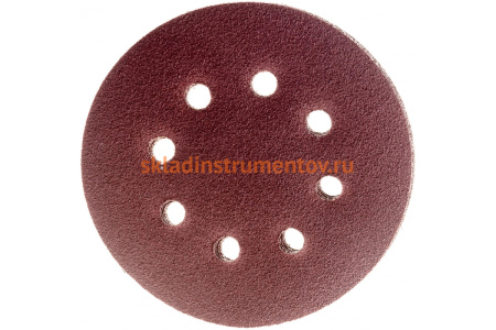 Круг абразивный на ворсовой подложке под липучку (5 шт; 125 мм; P60; 8 отв) MATRIX 73803