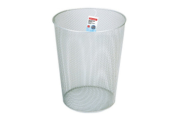 Корзина для бумаг BRAUBERG "Germanium" 9 л, металлическая, серебристая 231959