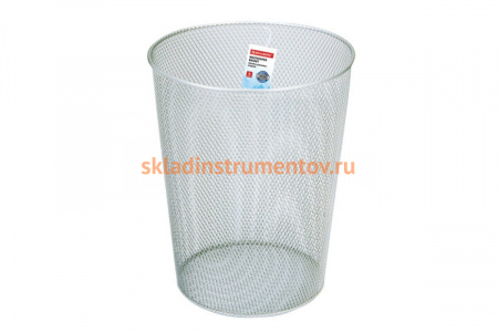 Корзина для бумаг BRAUBERG "Germanium" 9 л, металлическая, серебристая 231959