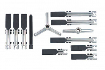 Универсальный переставной двух и трехлапый съёмник подшипников (150, 220, 300 мм) 12 предметов FORCE 66627