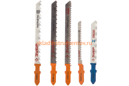 Набор пилок "ЭКСПЕРТ" 5 шт. по дереву/металлу для электролобзиков Зубр 15580-H5