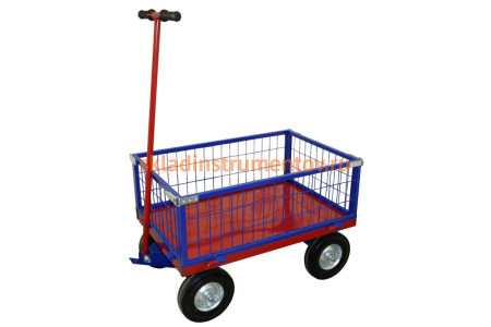 Тележка платформенная, усиленная, с поворотной осью RUSKLAD ТПОБ 5 С  (700x1200x300) с пневматическими колёсами Тележка платформенная, усиленная, с поворотной осью RUSKLAD ТПОБ 5 С  (700x1200x300) с пневматическими колёсами