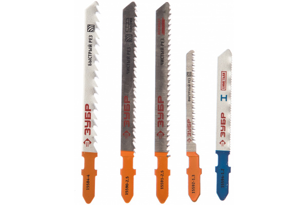 Набор пилок "ЭКСПЕРТ" 5 шт. по дереву/металлу для электролобзиков Зубр 15580-H5