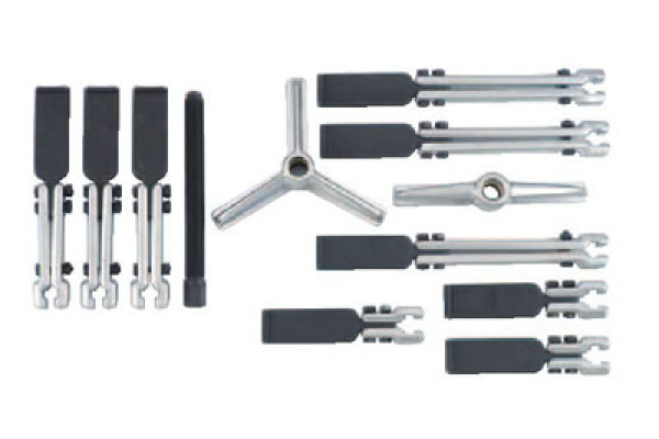 Универсальный переставной двух и трехлапый съёмник подшипников (150, 220, 300 мм) 12 предметов FORCE 66627