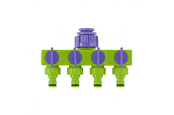 Разветвитель четырёхканальный 1/2"-3/4", регулируемый PALISAD 66425
