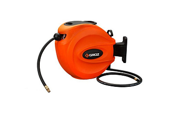 Катушка со шлангом из вулканизированной резины армированные с фитингами 15 м воздух/вода GROZ GR47940