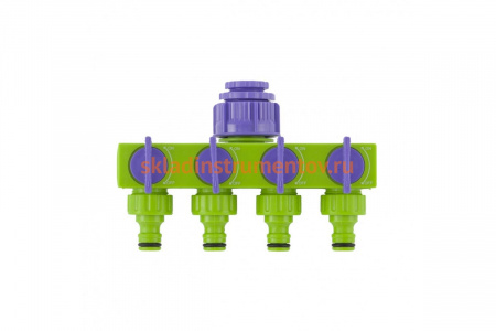 Разветвитель четырёхканальный 1/2"-3/4", регулируемый PALISAD 66425