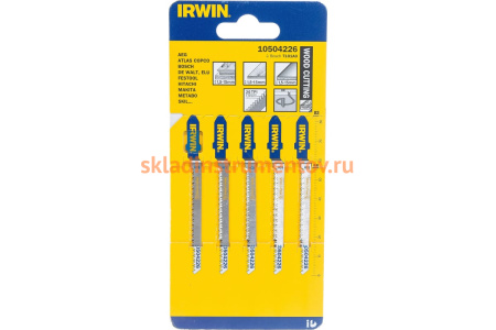 Пилка T101AO (5 шт; 83 мм; 20TPI; HCS) для электролобзика Irwin 10504226