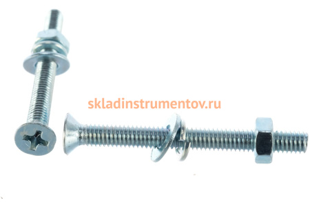 Винт ЗУБР DIN965 в комплекте с гайкой DIN934 15 шт. 303456-04-040