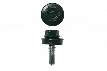 Саморезы для крепления кровель. матер. к метал. конструкциям Зубр цвет RAL 6005 "зеленый насыщ.", оцинк., 5,5x19 мм, 500 штук 4-300315-55-019-6005