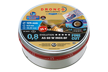 Диск отрезной по металлу Evolution AS 60 W BOX-25 (25 шт в жестяной коробке; 25x0.8x22.23 мм) DRONCO 6900843100