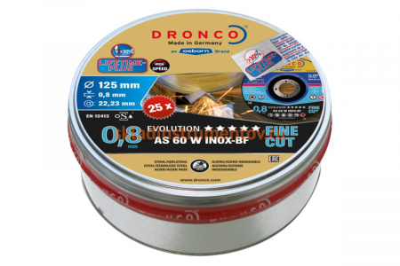 Диск отрезной по металлу Evolution AS 60 W BOX-25 (25 шт в жестяной коробке; 25x0.8x22.23 мм) DRONCO 6900843100