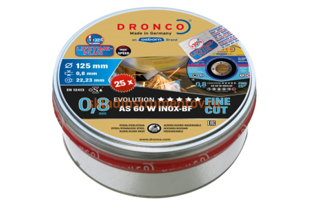 Диск отрезной по металлу Evolution AS 60 W BOX-25 (25 шт в жестяной коробке; 25x0.8x22.23 мм) DRONCO 6900843100