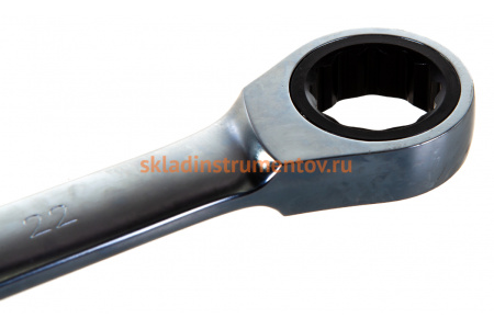 Трещоточный комбинированный ключ 22мм KING TONY 373122M