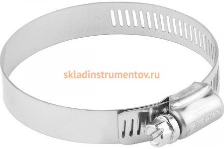 Хомуты Зубр ЭКСПЕРТ оцинкованные, просечная лента 12 мм, 57-76 мм, 2 шт. 37805-057-76-2