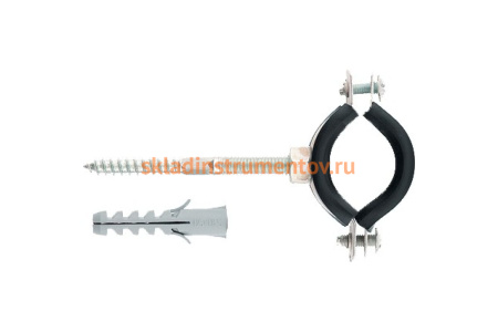 Сантехнический хомут для труб 87-94 3" СИБРТЕХ  резин упл, шпилька+дюбель 48171