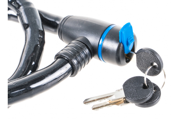 Тросовый усиленный замок Зубр Профессионал 3 ключа в комплекте длина троса 1000 мм d 18 мм 37260-100