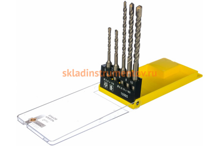 Набор буров SDS-plus 5 шт. (5х 50х110, 6х 50х110, 6х100х160, 8х100х160 и 10х100х160 мм) Энкор 10995