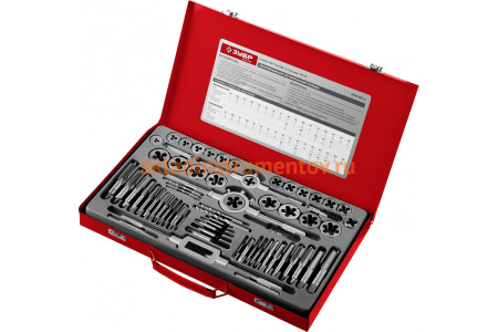 Набор метчиков и плашек Зубр МАСТЕР сталь 9ХС, 65 предметов 28118-H65_z01