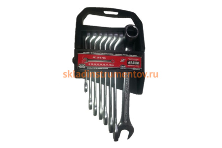 Набор комбинированных ключей BAUM 75 градусов, в пластиковом держателе, 8 предметов 40-08МР