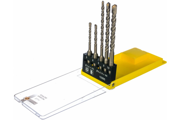 Набор буров SDS-plus 5 шт. (5х 50х110, 6х 50х110, 6х100х160, 8х100х160 и 10х100х160 мм) Энкор 10995