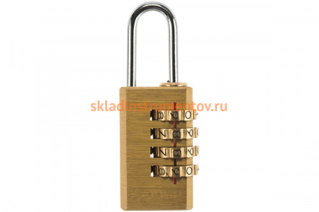 Навесной кодовый замок мини 4 диска ЗУБР ЭКСПЕРТ 37118-2_z01