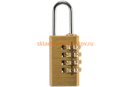 Навесной кодовый замок мини 4 диска ЗУБР ЭКСПЕРТ 37118-2_z01