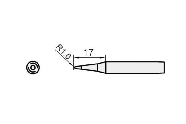 Жало конус со скосом 1 мм для паяльных станций ProsKit 5SI-216N-BC 00274317 Жало конус со скосом 1 мм для паяльных станций ProsKit 5SI-216N-BC 00274317