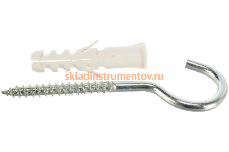 Распорный дюбель Зубр МАСТЕР тип ЕВРО с шурупом-полукольцом, 8х40 / 5х75 мм, 6 шт 30686-08-40