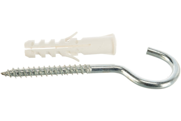 Распорный дюбель Зубр МАСТЕР тип ЕВРО с шурупом-полукольцом, 8х40 / 5х75 мм, 6 шт 30686-08-40