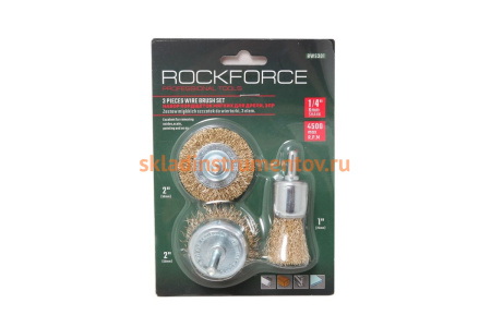 Набор кордщеток для дрели 3 шт. Rockforce RF-BWS301