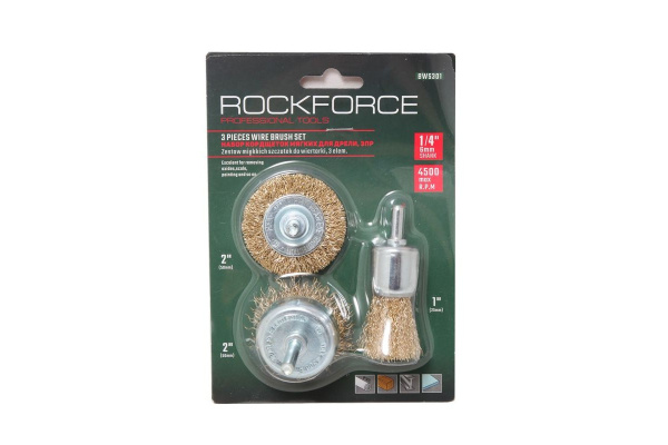 Набор кордщеток для дрели 3 шт. Rockforce RF-BWS301