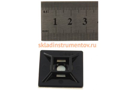 Самоклеющаяся площадка Haupa черная до 4.8 мм 28x28 мм клейкая основа 3M 100 шт. 262163