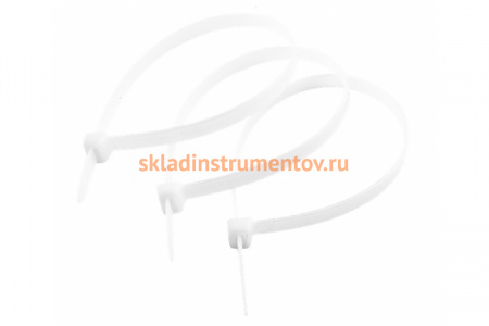 Хомуты-стяжки СИБИН белые ХС-Б, 3.6 х 200 мм, 100 шт, нейлоновые, 3786-36-200