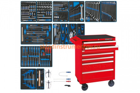 Набор инструментов KING TONY "BOARD" в красной тележке, 325 предметов 934-325MRV