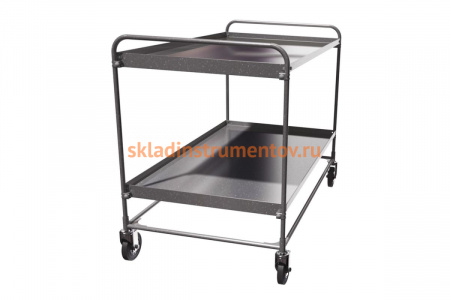Сервисная двух ярусная тележка из нержавеющей стали RUSKLAD СТ НЖ 1 (500х800) d125мм болтовые