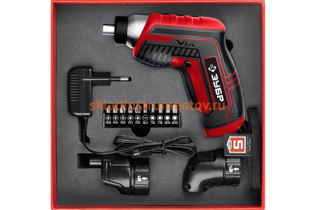 Аккумуляторная отвертка с битами ЗУБР ViX О-Е-3.6 ЛиМ2