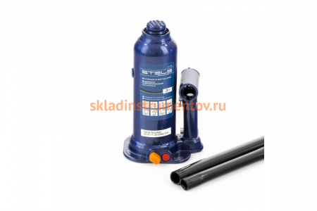 Гидравлический бутылочный домкрат, 4 т, h подъема 188–363 мм, в пластиковом кейсе STELS 51174